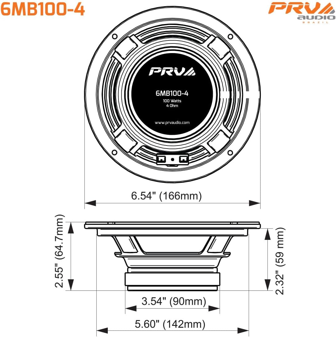6MB100-4 (PAIR) | 6.5" MIDBASS LOUDSPEAKER