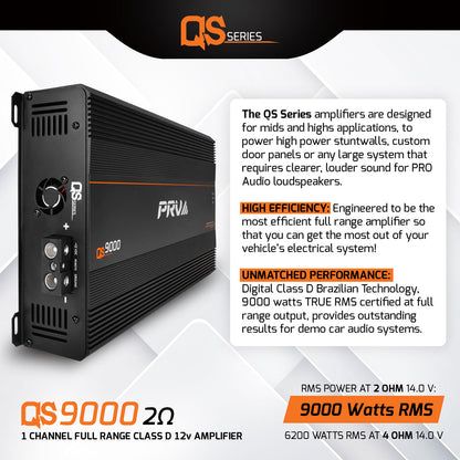 QS9000 2 Ohm - 1 Channel Full Range Amplifier