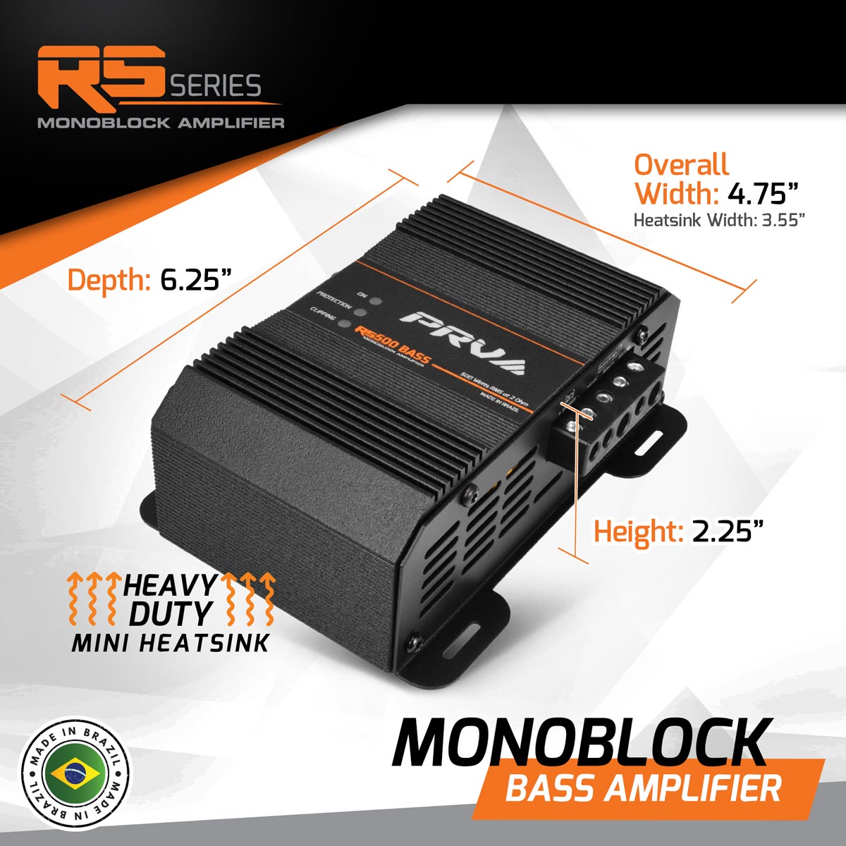 RS500 BASS 2 Ohm - 1 Channel Monoblock Amplifier