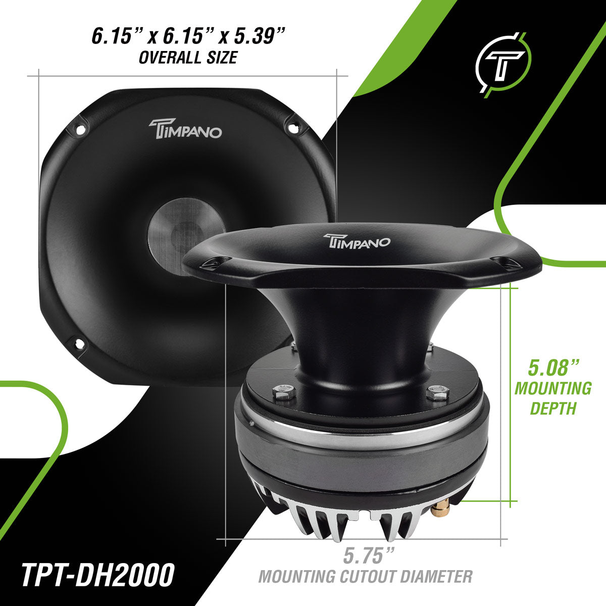 TPT-DH2000 | 2" Exit Compression Driver + Horn 450 Watts Max Power 8 Ohm
