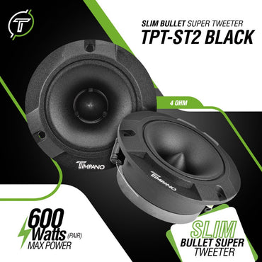 TPT-ST2 | Black Slim Super Tweeter, 600 Watts 4 Ohm